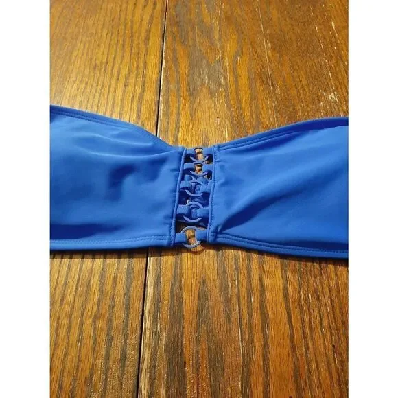 New Without Tags Attached Juniors Jr Size Large No Boundaries Blue Bathing Top - Picture 3 of 5